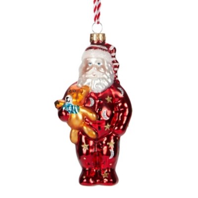 Red Santa In Onesie Glass Bauble Christmas at ASDA