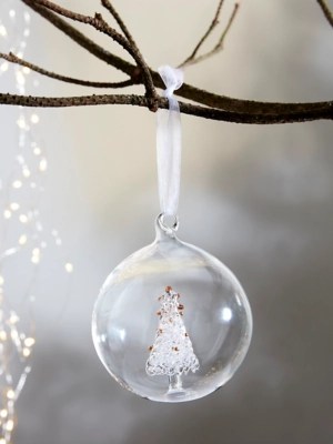 Round Glass Tree Bauble Christmas at ASDA