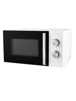 White 17L Diamond Texture Manual Microwave Home at ASDA