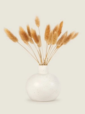 Artificial Bunny Tails in Vase 30cm Home at ASDA