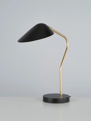 Matt Black and Brushed Gold Table Lamp Home at ASDA