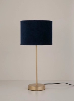 Navy Velvet Table Lamp Home at ASDA