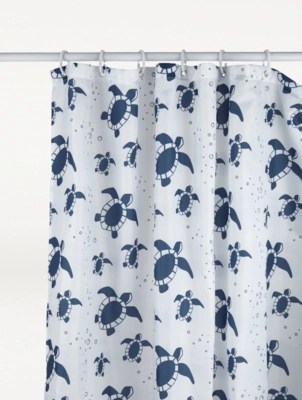 White Turtles Shower Curtain Home at ASDA