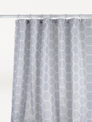 Grey Shower Curtain Home at ASDA