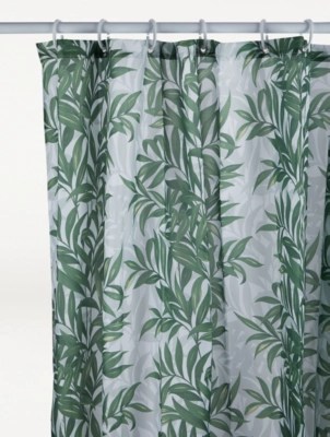 Green Leaf Shower Curtain Home at ASDA