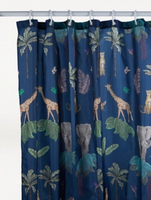 Green Safari Shower Curtain Home at ASDA