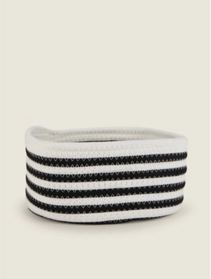 Black & White Stripe Rope Storage Home at ASDA