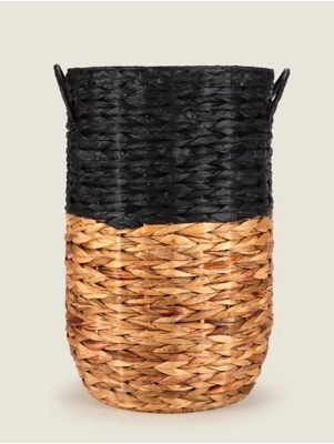 Water Hyacinth & Paper Rope Open Laundry Bin Home at ASDA