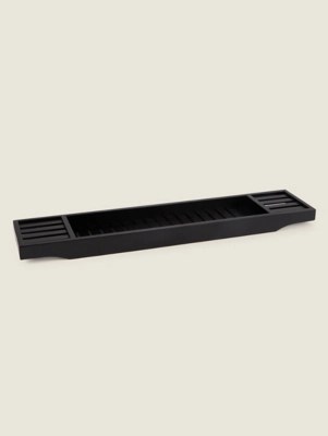 Black Bamboo Bath Tray Home at ASDA