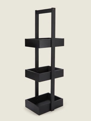 Black Bamboo Storage Caddy Home at ASDA