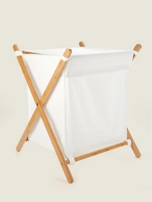 Natural Bamboo Foldable Laundry Bin Home at ASDA