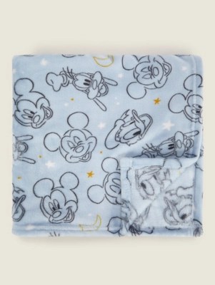 Disney Mickey Mouse Blue Fleece Blanket Home at ASDA