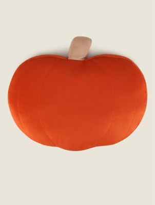 Orange PumpkinShaped Halloween Cushion Home at ASDA
