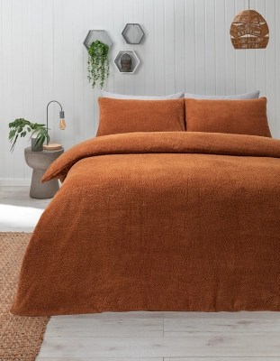 Teddy Plain Duvet Set Home at ASDA
