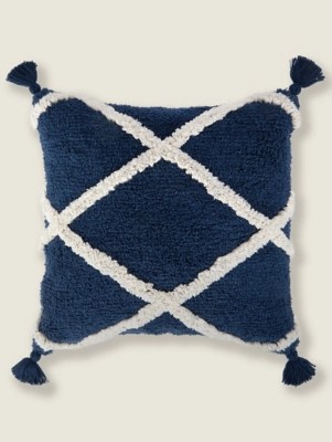 Navy Berber Cushion Home at ASDA