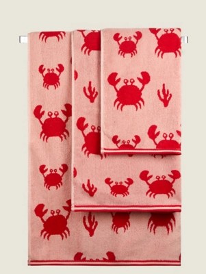 Pink Crab Towel Range Home at ASDA