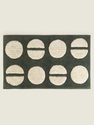 Green Nested SemiCircles Abstract Bath Mat Home at ASDA