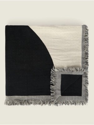 Natural Abstract Print Cotton Throw Home at ASDA