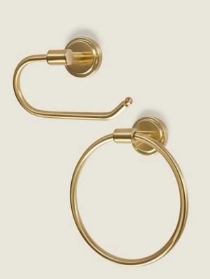 Brass Bathroom Wall Mount Accessories Set of 2 Home at ASDA