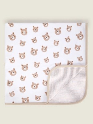 Natural Bear DoubleSided Jersey Blanket Baby at ASDA