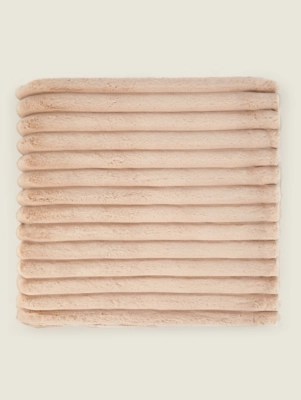 Natural Lined Faux Fur Blanket Home at ASDA