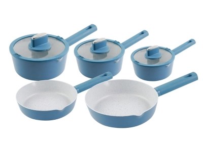 Blue & White Pans Set of 5 Home at ASDA