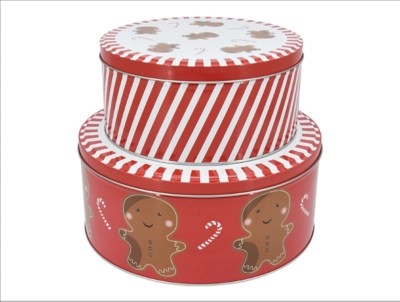 Christmas Gingerbread Cake Tins Set of 2 Home at ASDA