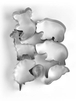 Silver Animal Cookie Cutters Set of 6 Home at ASDA