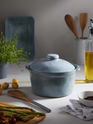 Gino D'Acampo Round Grey Casserole Dish 2L Home at ASDA