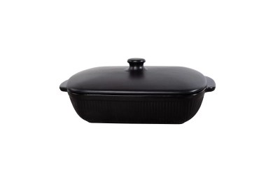 Black Barbican Round Casserole Dish Home at ASDA