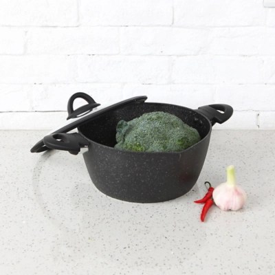 Marble Soft Grip 24cm Stockpot Home at ASDA