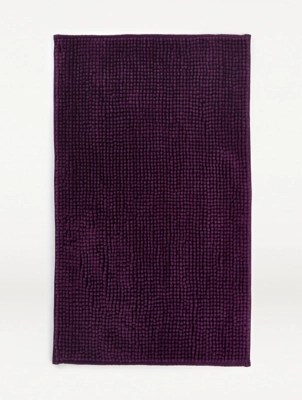 Purple Chenille Bath Mat Home at ASDA