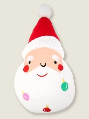 Red Christmas SantaShaped Cushion Home at ASDA