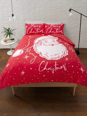 Christmas Santa Panel Duvet Set Home at ASDA