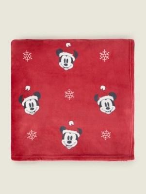 Disney Mickey Mouse Christmas SuperSoft Throw Home at ASDA