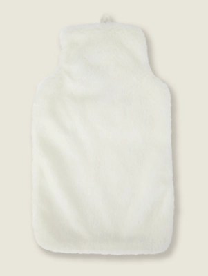 Cream Faux Fur Hot Water Bottle Home at ASDA