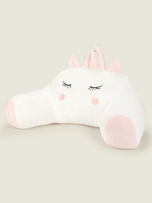 White Unicorn Cuddle Cushion Home at ASDA