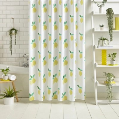 Sassy B Lemon Zest Yellow Shower Curtain Home at ASDA