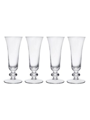 Mikasa Salerno Crystal Champagne Flute Glasses Set of 4 Home