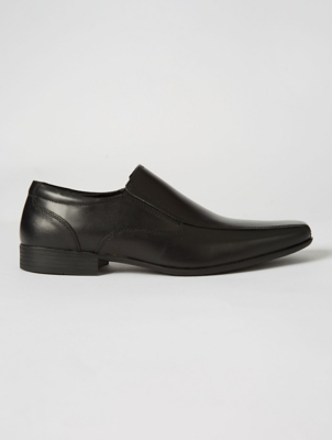 Wide Fit Black Leather Slip On Loafers Men at ASDA