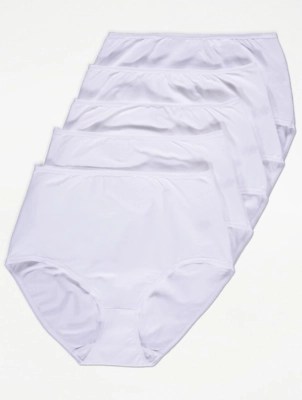 White Full Briefs 5 Pack Women at ASDA