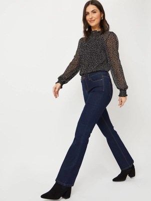 Dark Wash Mid Rise Bootleg Jeans Women at ASDA