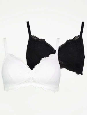 Post Surgery Lace Non Wired Bras 2 pack Lingerie at ASDA