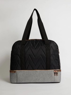 Black Quilted Holdall Bag Women at ASDA