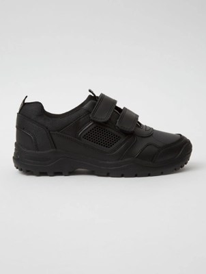 Boys Black Rugged 2 Strap School Shoes School at ASDA