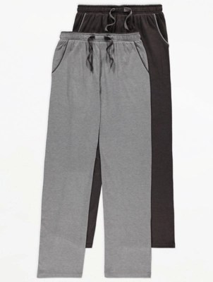 Grey Jersey Lounge Pants 2 Pack Men at ASDA