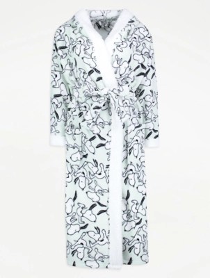 Peanuts Snoopy Mint Green Fleece Dressing Gown Women at ASDA