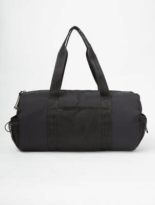 Black Cylindrical Sporty Holdall Bag Women at ASDA