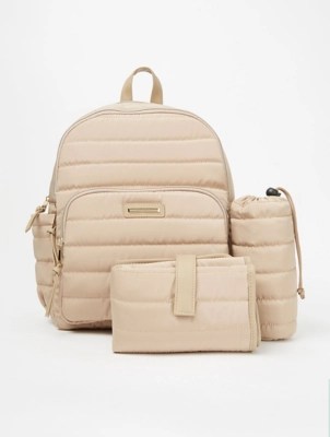 Beige Padded Baby Changing Backpack Women at ASDA