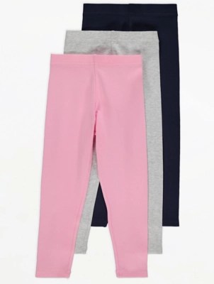 Pink Leggings 3 Pack Kids at ASDA